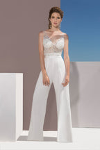 Modern Two-Piece White Outfit with Embellished Corset
