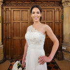 One-Shoulder Lace Wedding Gown