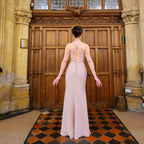 Cross-Back Plunge Neck Maxi Dress