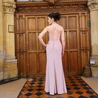 Cross-Back Plunge Neck Maxi Dress